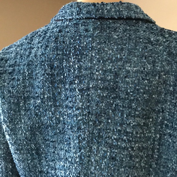 J. McLaughlin blue tweed blazer Sz 10 - Picture 6 of 8